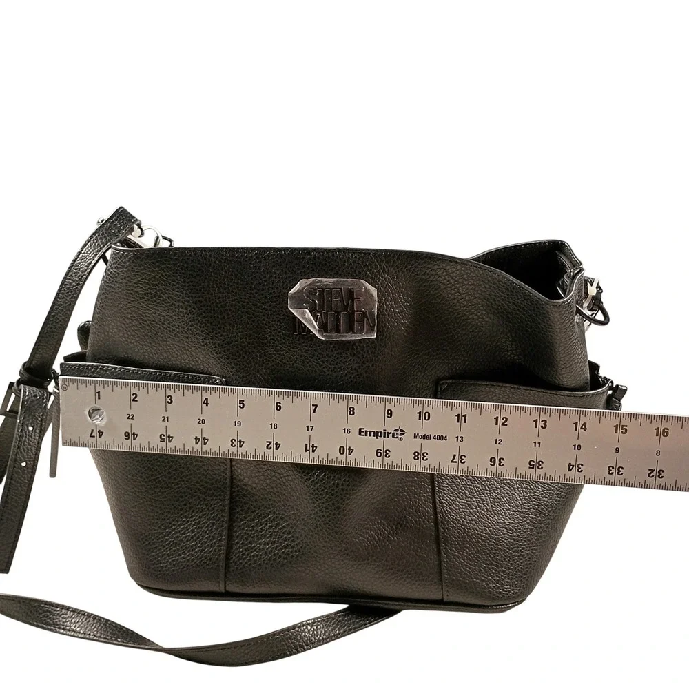 Steve Madden BKOLTT Hobo Bag Womens Black NEW Studded Strap Crossbody Purse